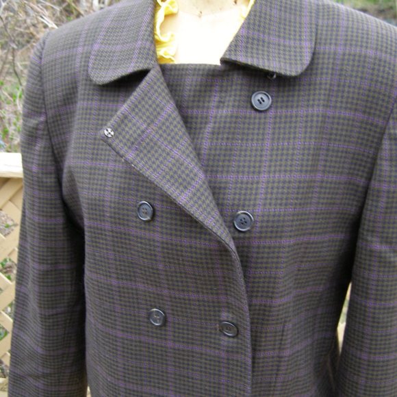 Amanda Smith lined wool jacket sz 10 houndstooth - Picture 12 of 15
